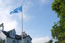 Flagpole feature in Kilfinan House