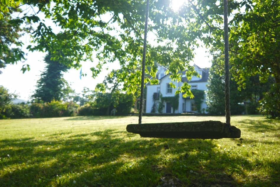 children swing at country holiday house