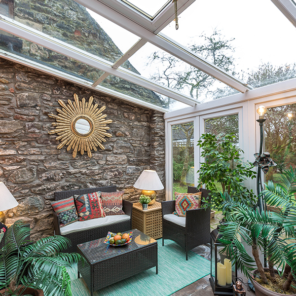 well lit conservatory for holiday guests